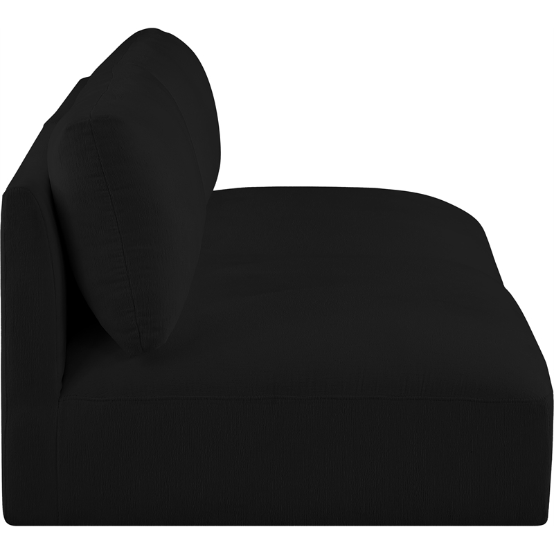Bowery Hill Contemporary Soft Plush Black Fabric Modular Sofa