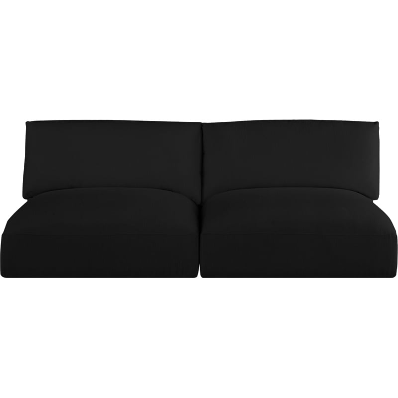 Bowery Hill Contemporary Soft Plush Black Fabric Modular Sofa