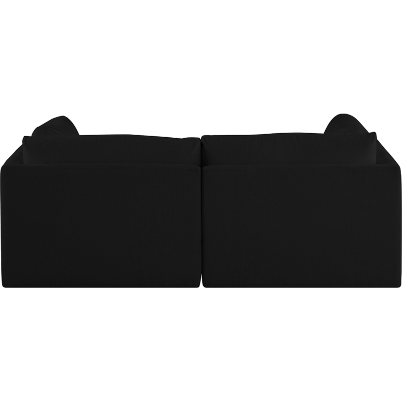 Bowery Hill Contemporary Soft Plush Black Fabric Modular Sofa