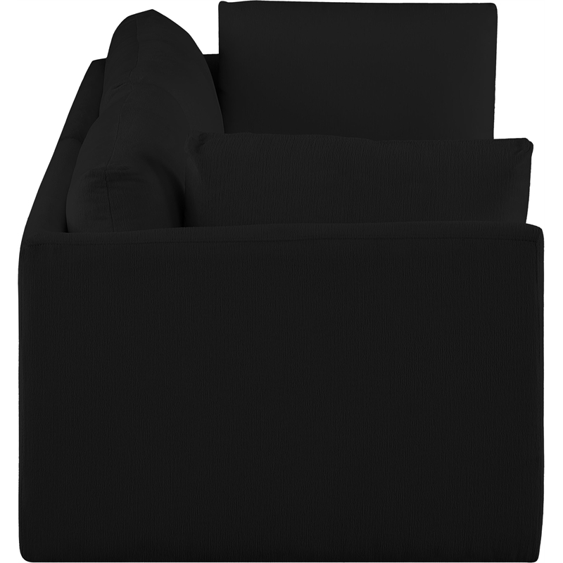 Bowery Hill Contemporary Soft Plush Black Fabric Modular Sofa