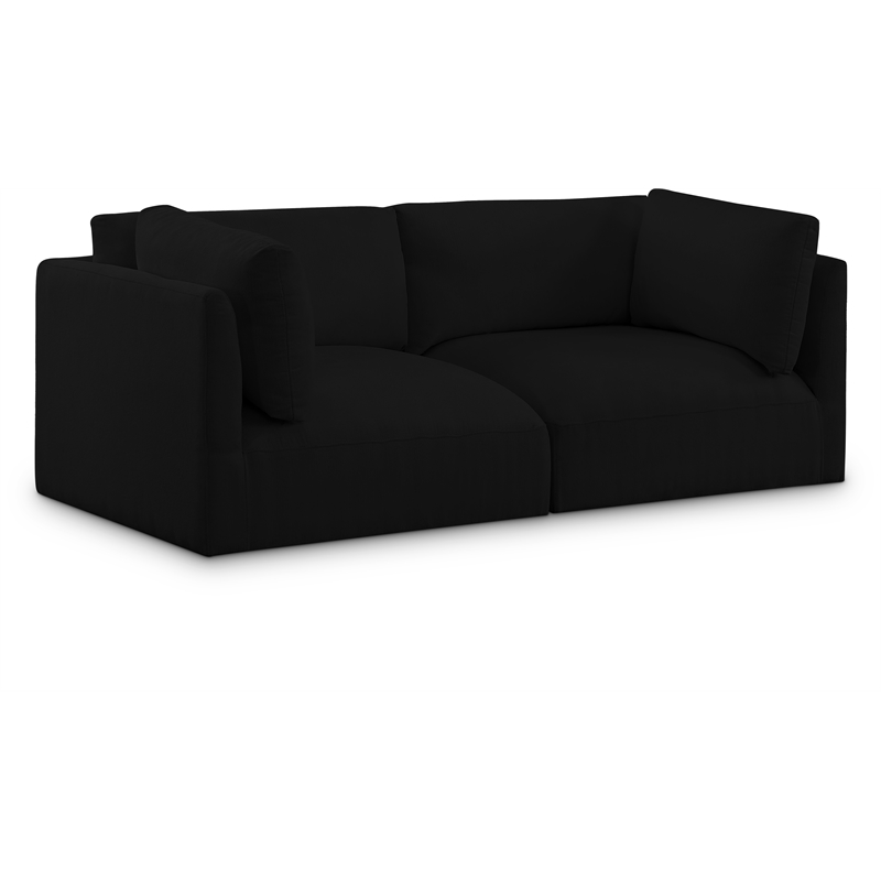 Bowery Hill Contemporary Soft Plush Black Fabric Modular Sofa