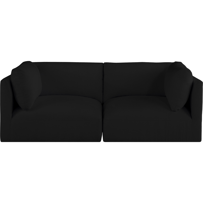 Bowery Hill Contemporary Soft Plush Black Fabric Modular Sofa