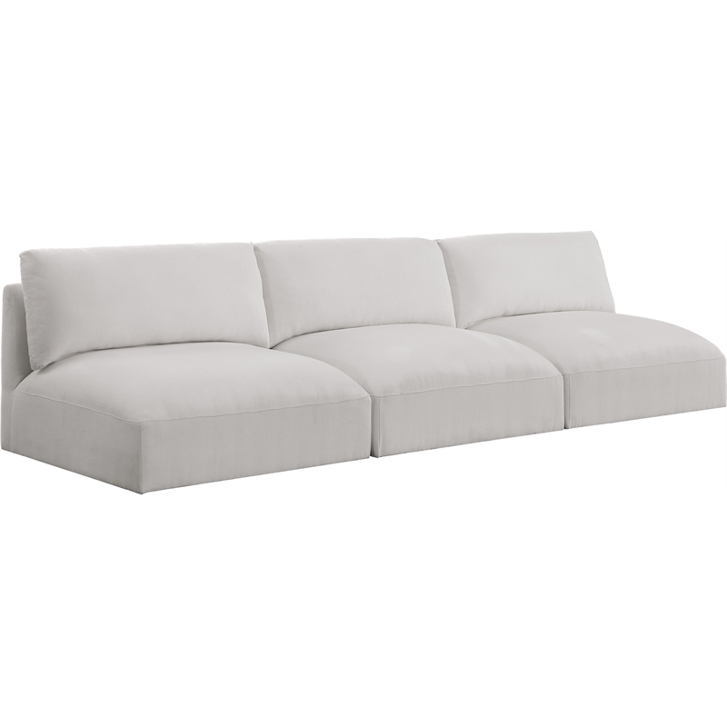 Bowery Hill Contemporary Soft Plush Cream Fabric Modular Sofa