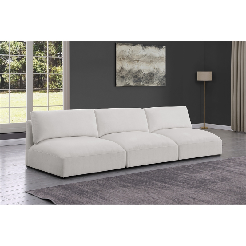 Bowery Hill Contemporary Soft Plush Cream Fabric Modular Sofa