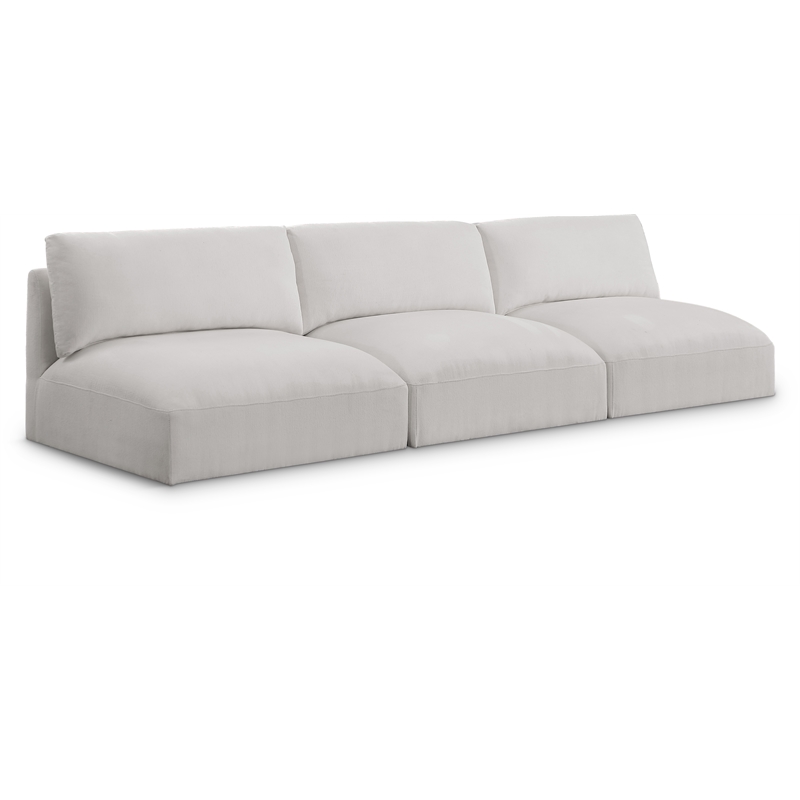 Bowery Hill Contemporary Soft Plush Cream Fabric Modular Sofa