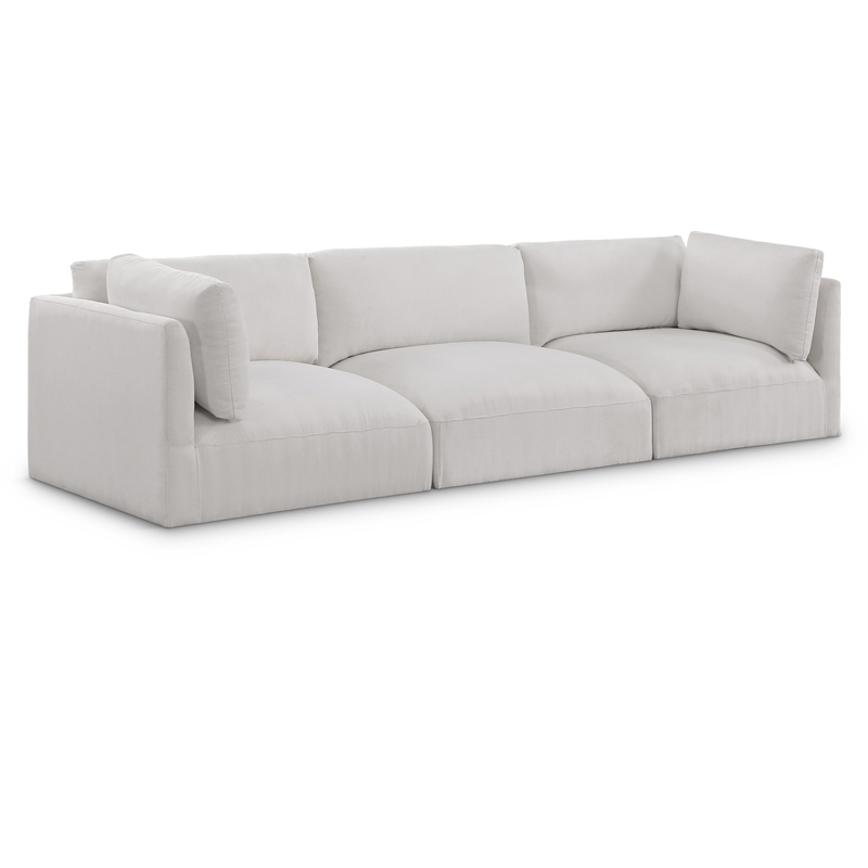 Bowery Hill Contemporary Soft Plush Cream Fabric Modular Sofa