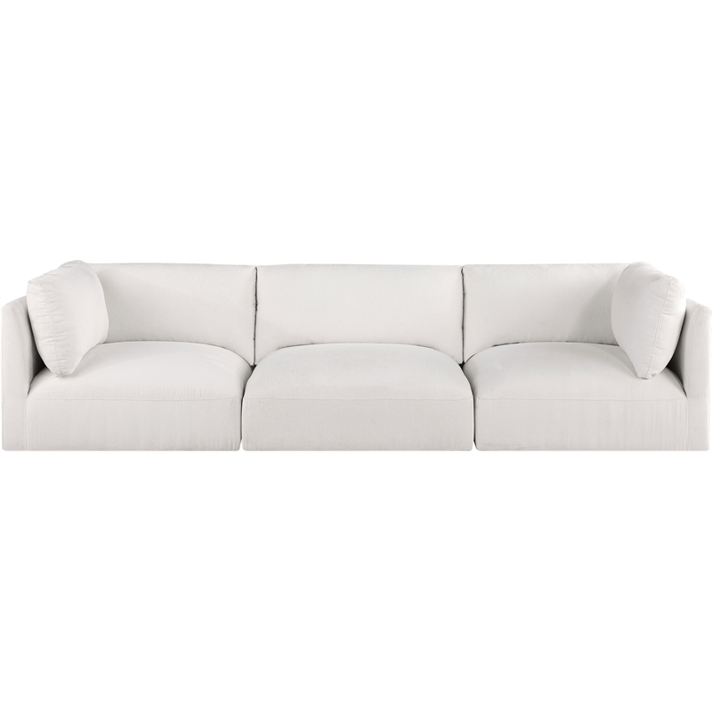 Bowery Hill Contemporary Soft Plush Cream Fabric Modular Sofa