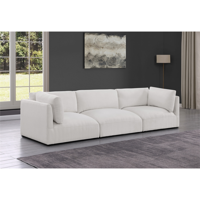 Bowery Hill Contemporary Soft Plush Cream Fabric Modular Sofa