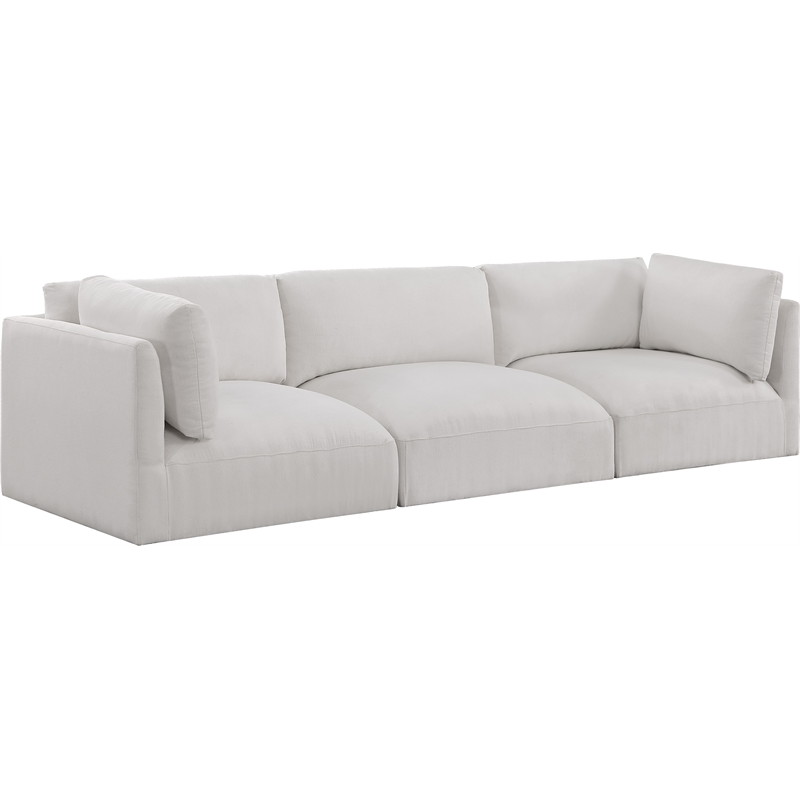 Bowery Hill Contemporary Soft Plush Cream Fabric Modular Sofa
