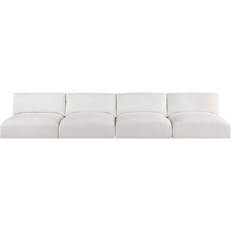 Bowery Hill Contemporary Soft Plush Cream Fabric Modular Sofa