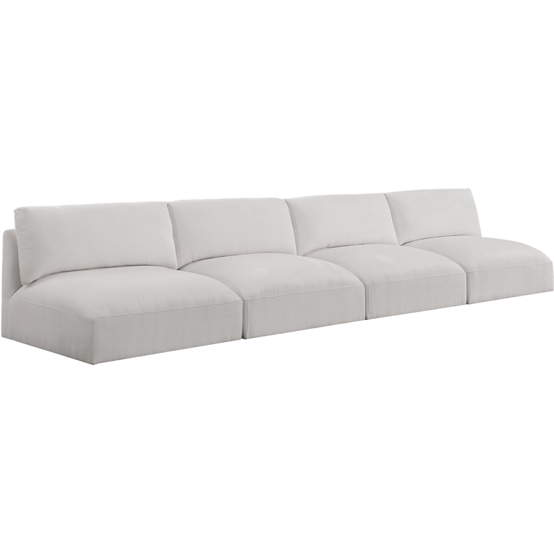 Bowery Hill Contemporary Soft Plush Cream Fabric Modular Sofa
