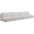 Bowery Hill Contemporary Soft Plush Cream Fabric Modular Sofa