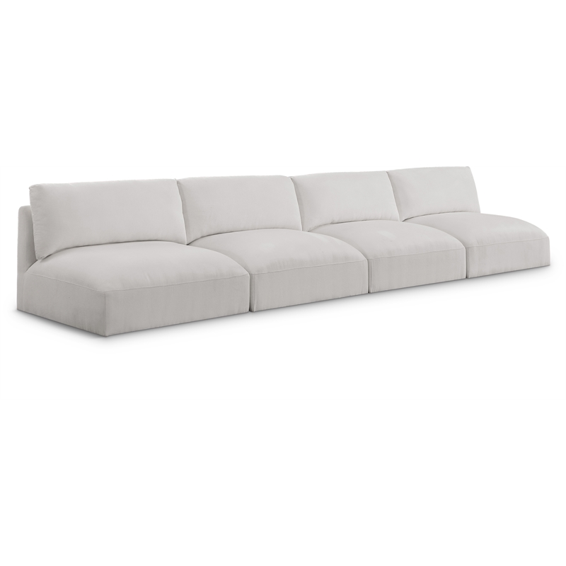 Bowery Hill Contemporary Soft Plush Cream Fabric Modular Sofa