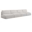Bowery Hill Contemporary Soft Plush Cream Fabric Modular Sofa