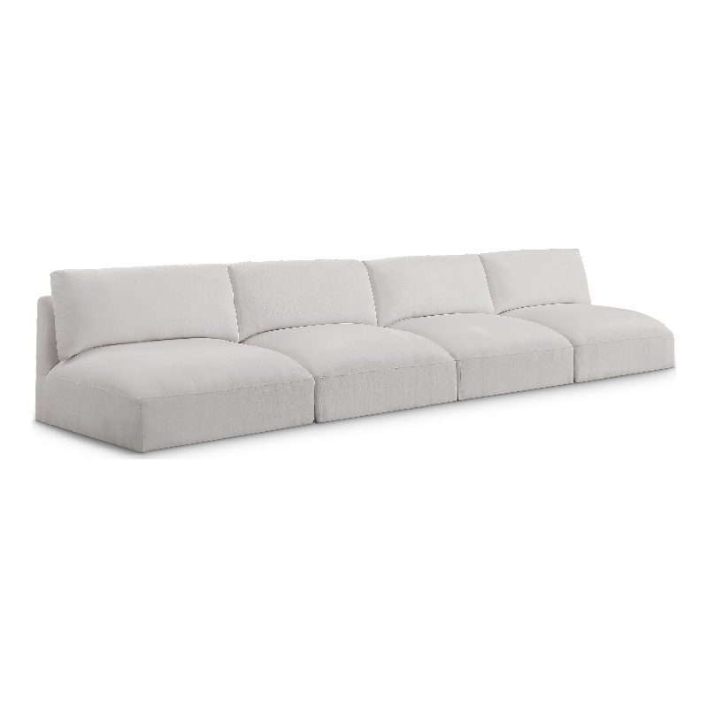 Bowery Hill Contemporary Soft Plush Cream Fabric Modular Sofa