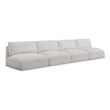 Bowery Hill Contemporary Soft Plush Cream Fabric Modular Sofa