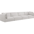 Bowery Hill Contemporary Soft Plush Cream Fabric Modular Sofa