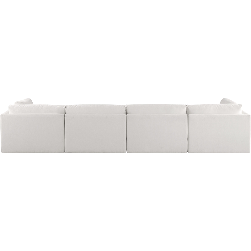 Bowery Hill Contemporary Soft Plush Cream Fabric Modular Sofa