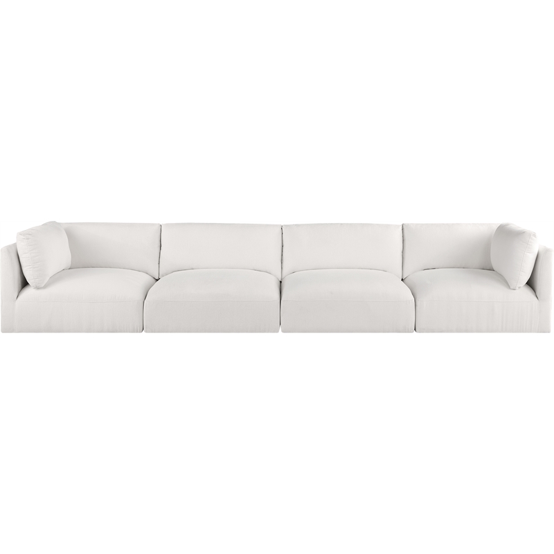 Bowery Hill Contemporary Soft Plush Cream Fabric Modular Sofa