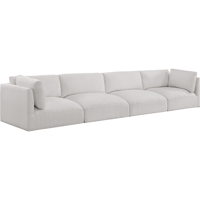 Bowery Hill Contemporary Soft Plush Cream Fabric Modular Sofa