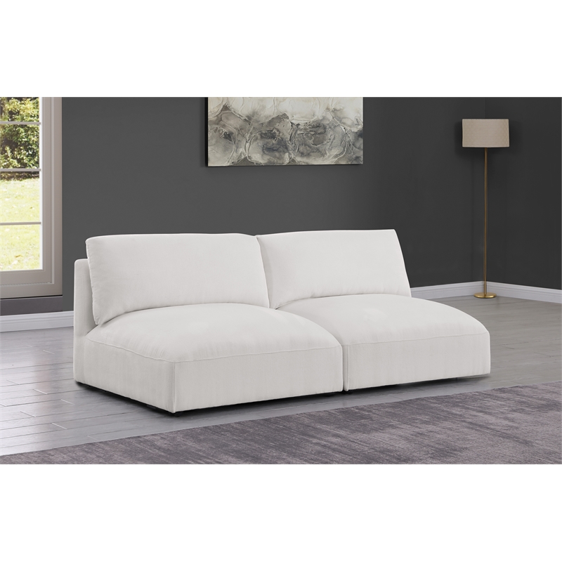 Bowery Hill Contemporary Soft Plush Cream Fabric Modular Sofa