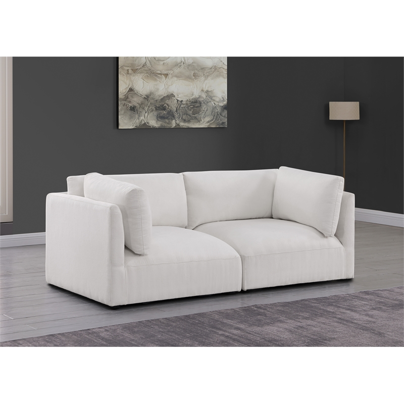 Bowery Hill Contemporary Soft Plush Cream Fabric Modular Sofa
