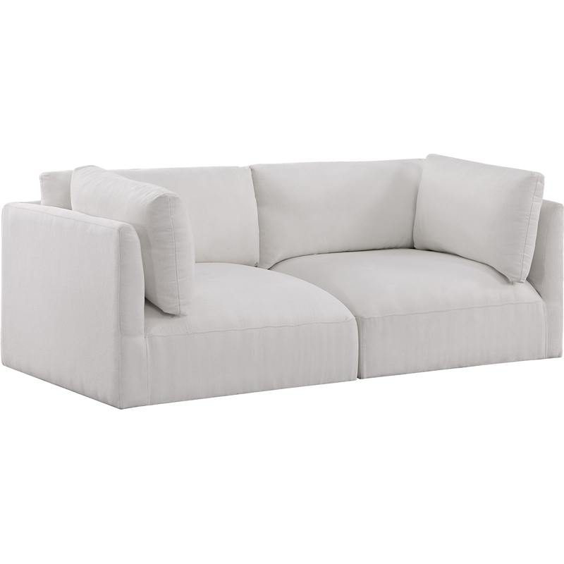 Bowery Hill Contemporary Soft Plush Cream Fabric Modular Sofa