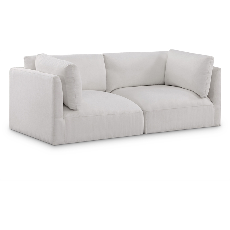 Bowery Hill Contemporary Soft Plush Cream Fabric Modular Sofa