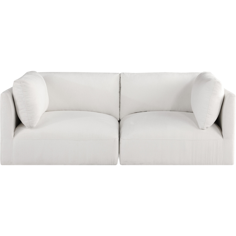 Bowery Hill Contemporary Soft Plush Cream Fabric Modular Sofa