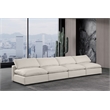 Bowery Hill Upholstered Beige Linen Textured Fabric 4-Piece Modular Sofa