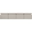 Bowery Hill Upholstered Beige Linen Textured Fabric 4-Piece Modular Sofa