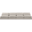 Bowery Hill Upholstered Beige Linen Textured Fabric 4-Piece Modular Sofa