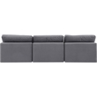 Bowery Hill Contemporary Soft Grey Velvet 3-Piece Modular Sofa