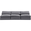 Bowery Hill Contemporary Soft Grey Velvet 3-Piece Modular Sofa