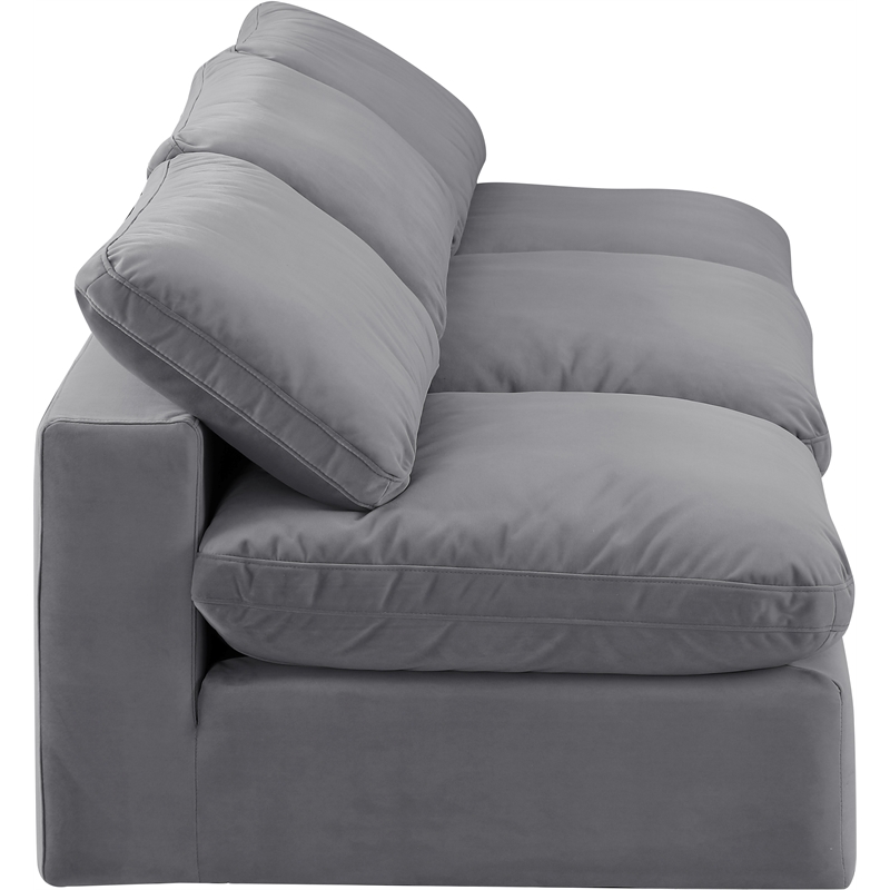 Bowery Hill Contemporary Soft Grey Velvet 3-Piece Modular Sofa