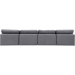Bowery Hill Contemporary Soft Grey Velvet 4-Piece Modular Sofa