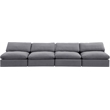 Bowery Hill Contemporary Soft Grey Velvet 4-Piece Modular Sofa