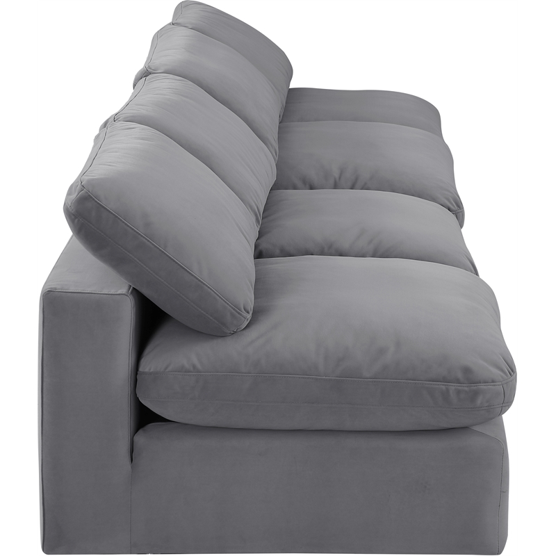 Bowery Hill Contemporary Soft Grey Velvet 4-Piece Modular Sofa