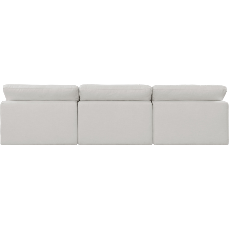 Bowery Hill Upholstered Cream Linen Textured Fabric 3-Piece Modular Sofa