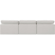Bowery Hill Upholstered Cream Linen Textured Fabric 3-Piece Modular Sofa