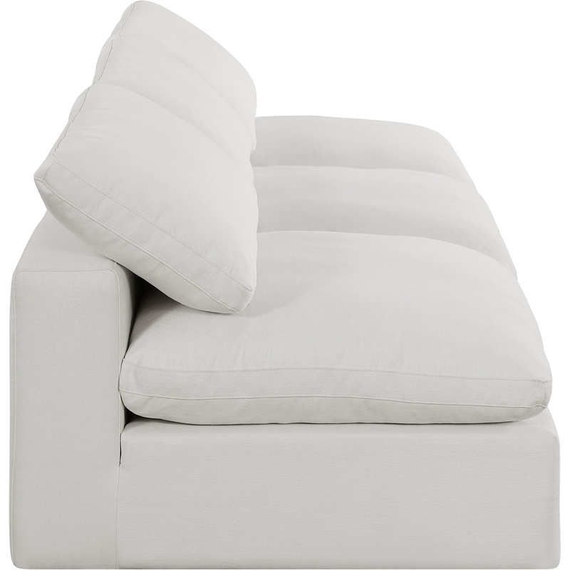 Bowery Hill Upholstered Cream Linen Textured Fabric 3-Piece Modular Sofa