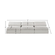 Bowery Hill Upholstered Cream Linen Textured Fabric 3-Piece Modular Sofa