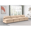 Bowery Hill Contemporary Soft Beige Velvet 4-Piece Modular Sofa