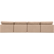 Bowery Hill Contemporary Soft Beige Velvet 4-Piece Modular Sofa