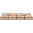 Bowery Hill Contemporary Soft Beige Velvet 4-Piece Modular Sofa