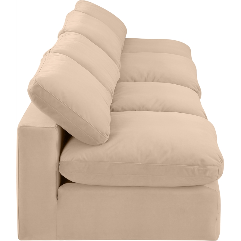 Bowery Hill Contemporary Soft Beige Velvet 4-Piece Modular Sofa