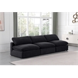 Bowery Hill Contemporary Soft Black Velvet 3-Piece Modular Sofa