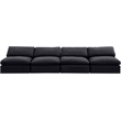 Bowery Hill Contemporary Soft Black Velvet 4-Piece Modular Sofa