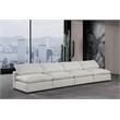 Bowery Hill Upholstered Cream Linen Textured Fabric 4-Piece Modular Sofa