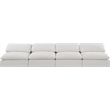 Bowery Hill Upholstered Cream Linen Textured Fabric 4-Piece Modular Sofa